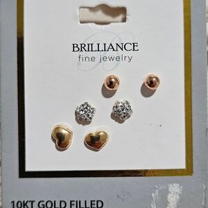 10KT Gold Filled Stud Earring Set